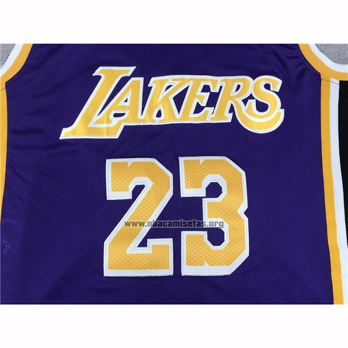 Camiseta Los Angeles Lakers Lebron James NO 23 Statement 2020 Final Bound Violeta